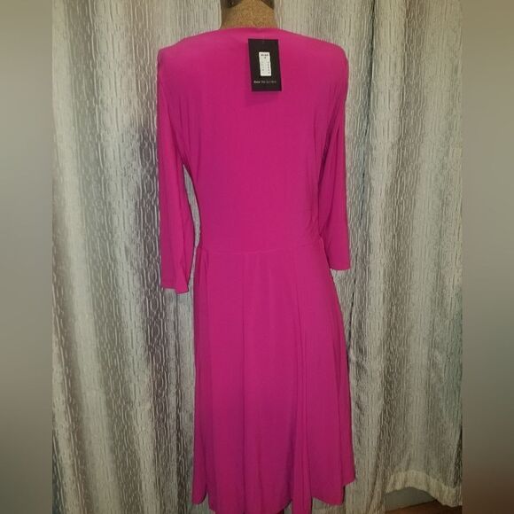 Rekucci Women's Flippy Fit N' Flare Dress with 3/4 Sleeves - Picture 5 of 14